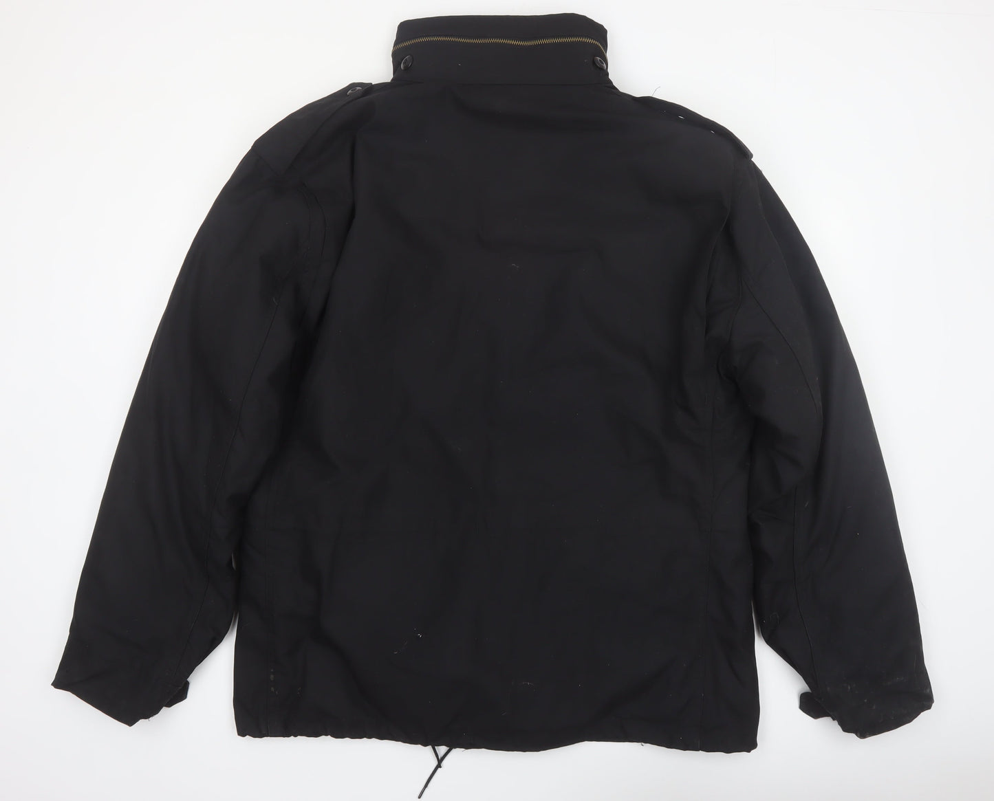 Brandit Men's Black 2XL Military Jacket with Full Zip Pockets