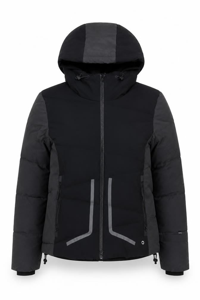 Marks & Spencer Womens Black Puffer Jacket Size 12 Hooded Winter Coat
