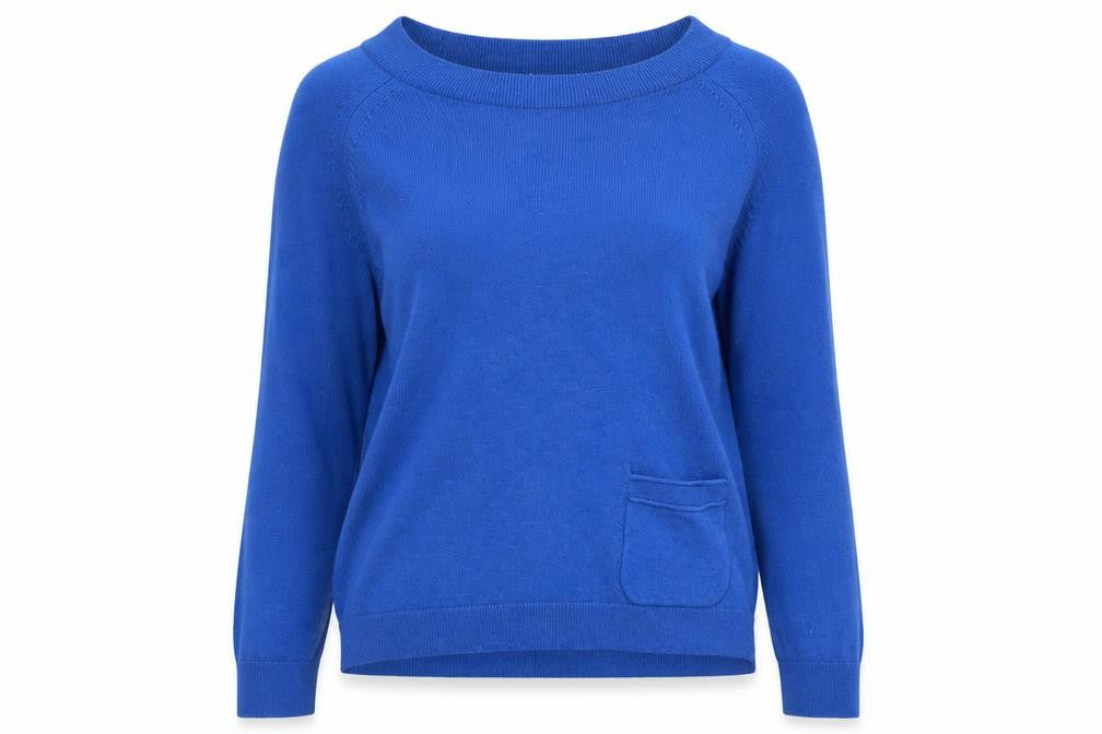 Boden Women's Blue Wool Blend Boat Neck Jumper Size 12