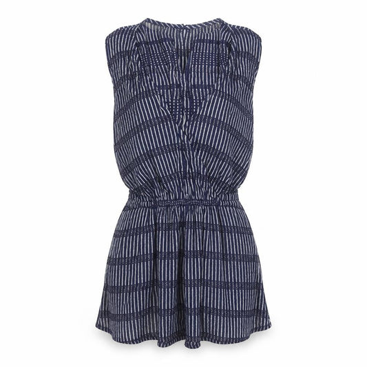 FatFace Women Blue Striped Sleeveless Tunic Blouse Size 12
