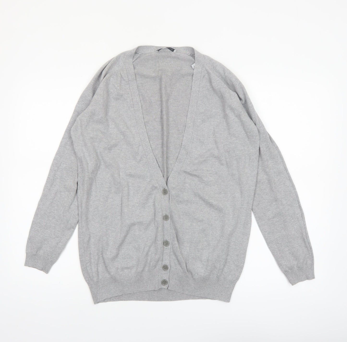 See by Chloé Women Grey Cotton Cardigan Size 8 Button Knitwear