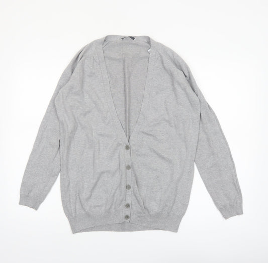 See by Chloé Women Grey Cotton Cardigan Size 8 Button Knitwear