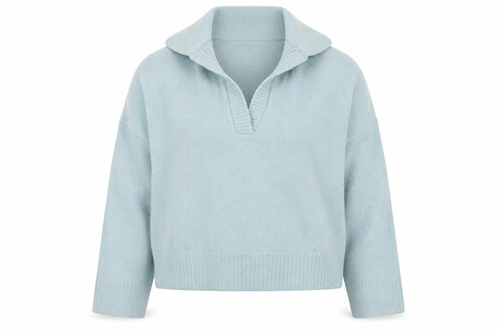 Lou & Grey Women's Green Collared Pullover Knit Jumper XS