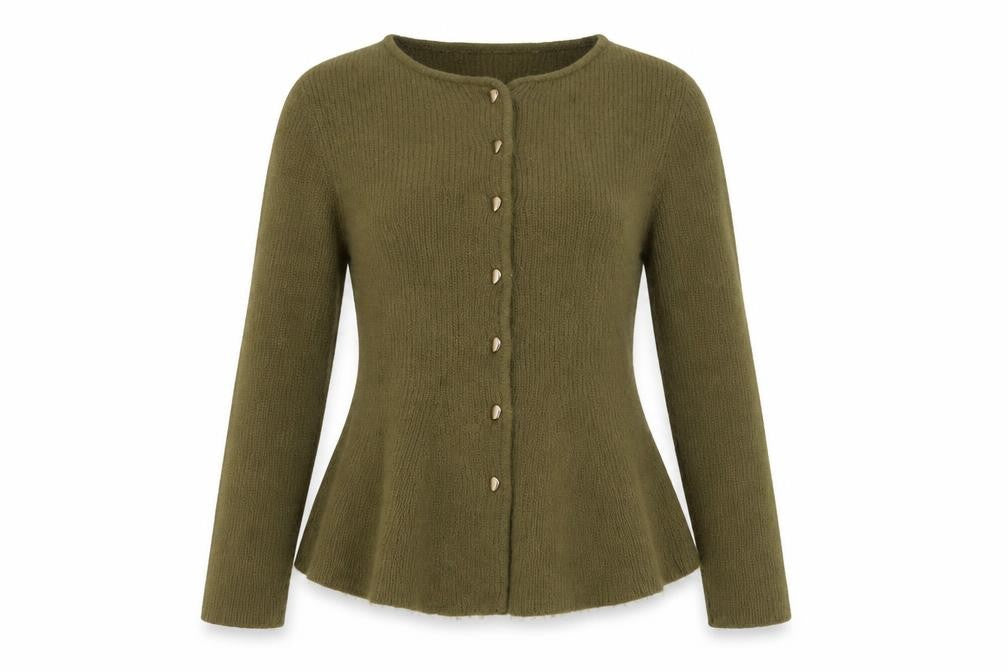 H&M Women’s Green Knit Button Cardigan Size 8 Regular Fit