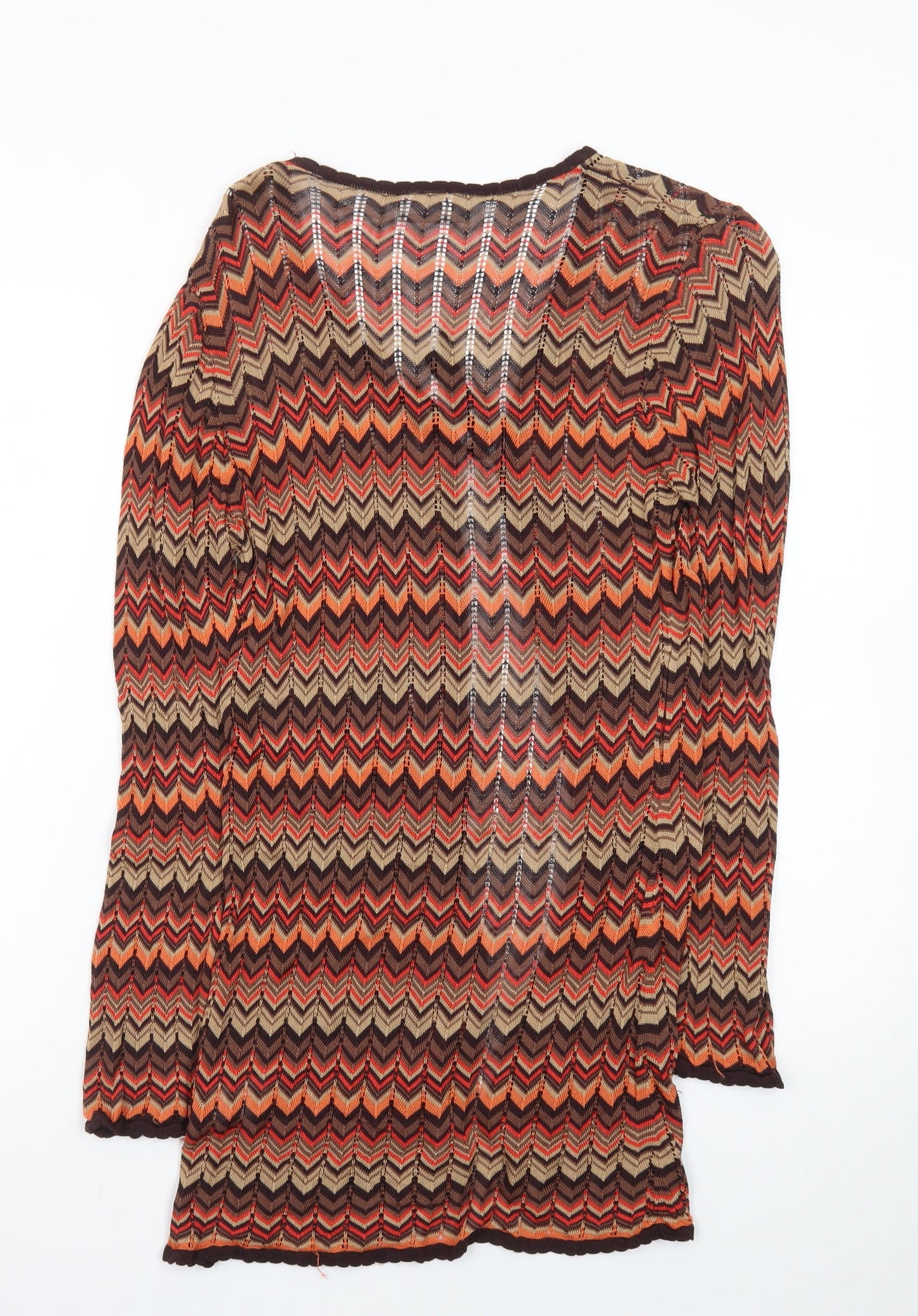 Wallis Women’s Multicoloured Chevron Knit Cardigan Size 14 V-Neck Lightweight