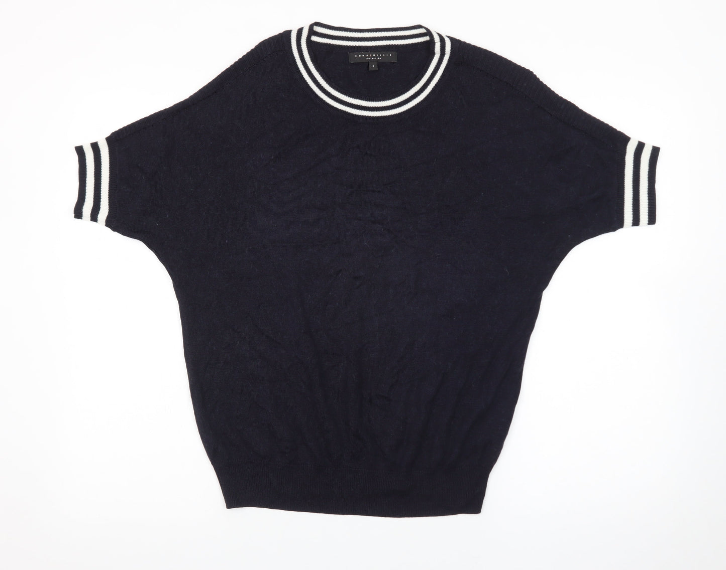 Emma Willis Women’s Black Short Sleeve Crew Neck Knit Jumper S