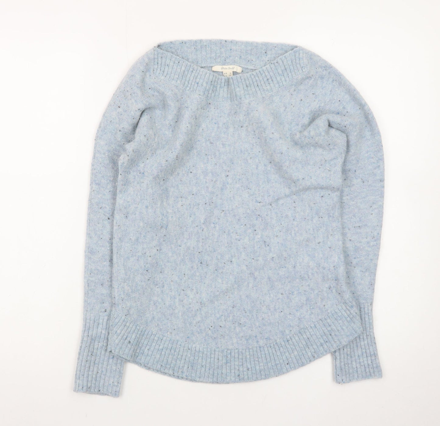 White Stuff Women’s Blue Wool Blend Jumper UK 6 Crew Neck Knit