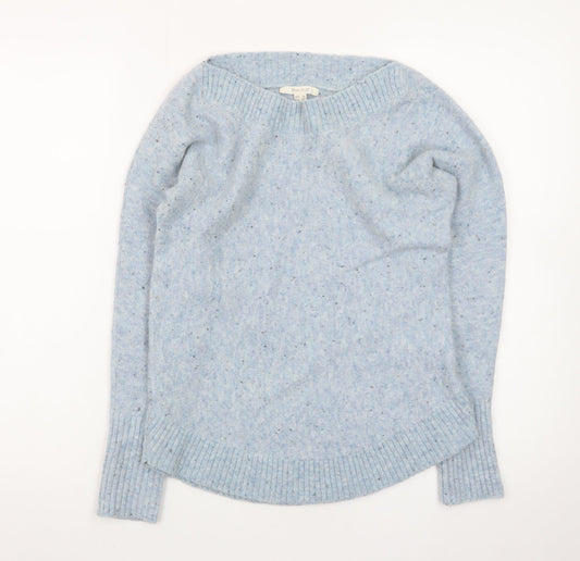 White Stuff Women’s Blue Wool Blend Jumper UK 6 Crew Neck Knit
