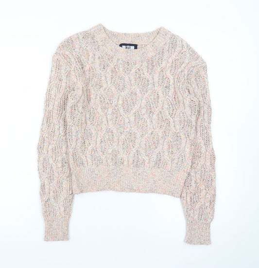 North West Womens Multicoloured XS Cable-Knit Acrylic Jumper