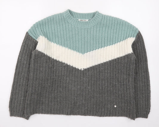 Green Coast Women's Multicoloured XS Chunky Knit Pullover Jumper