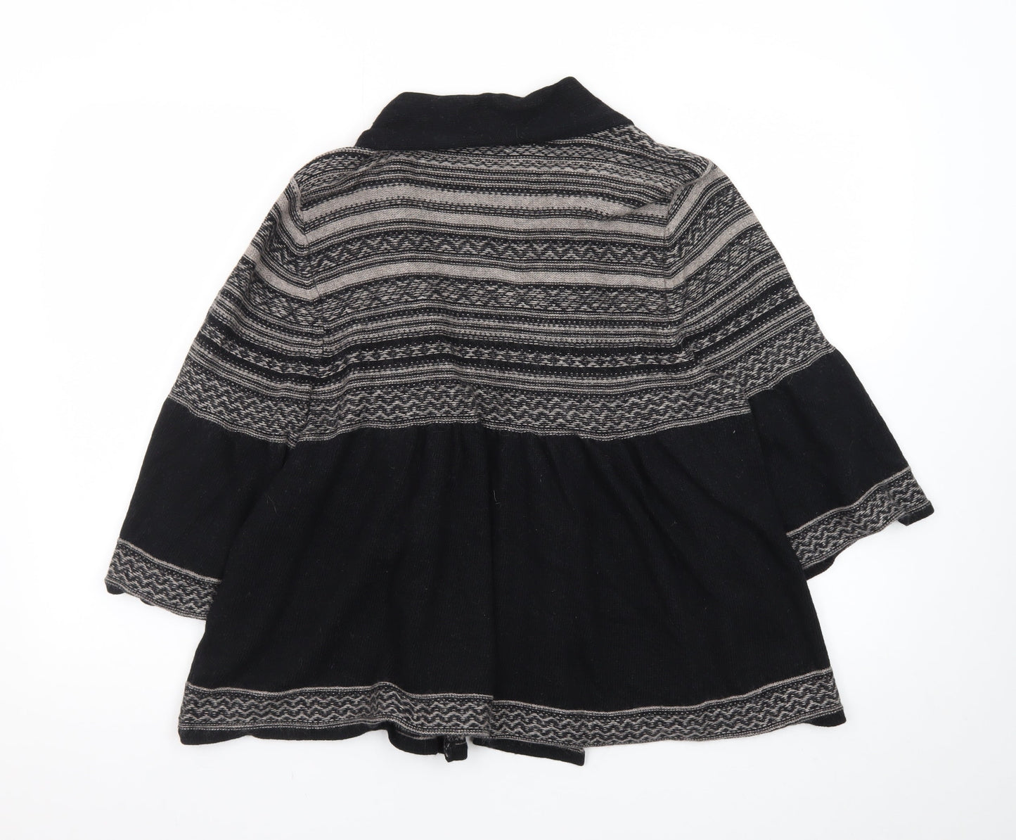 Monsoon Women’s Black Fair Isle Knit Open Cardigan L