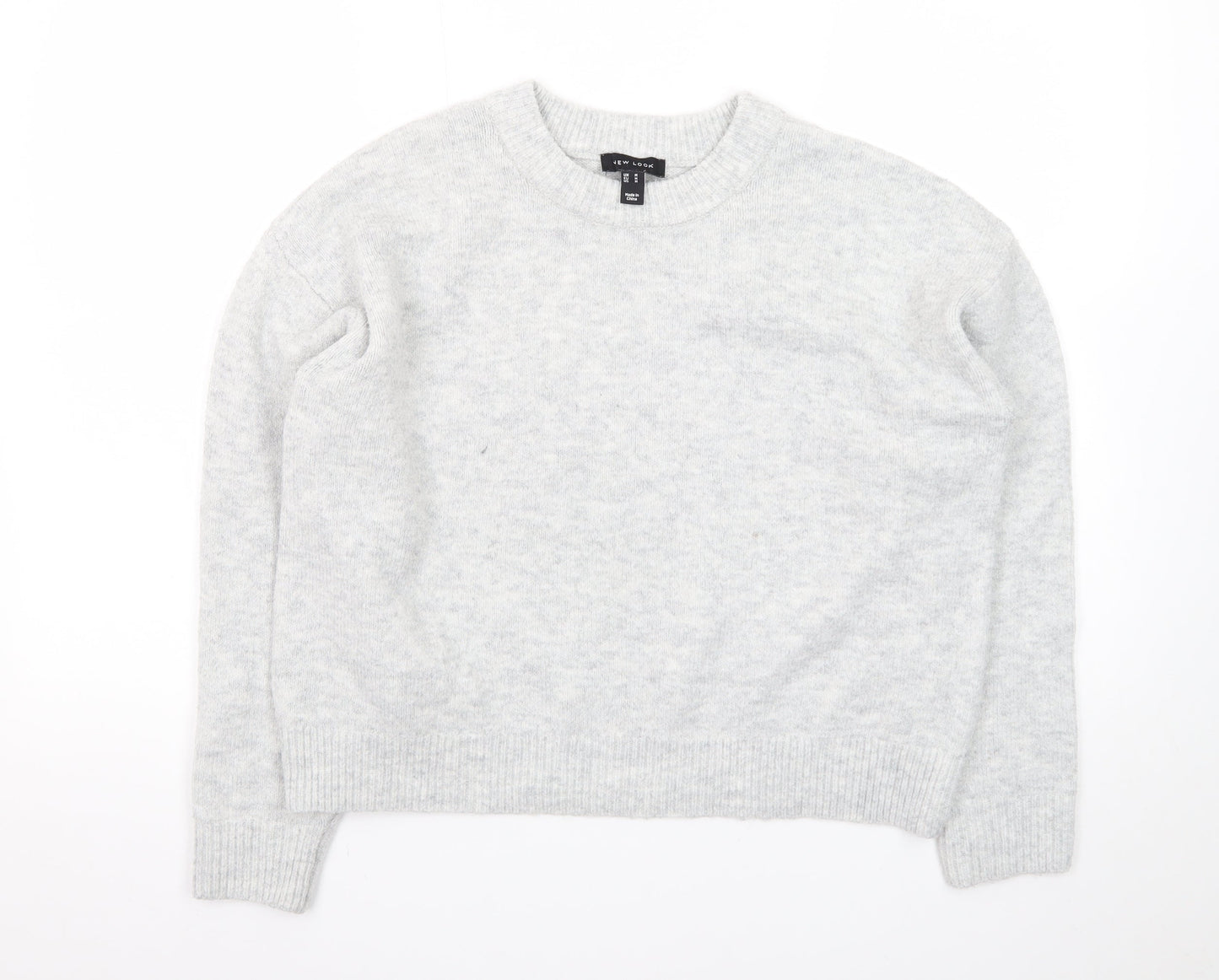 New Look Women's Grey Crew Neck Knit Jumper Size M