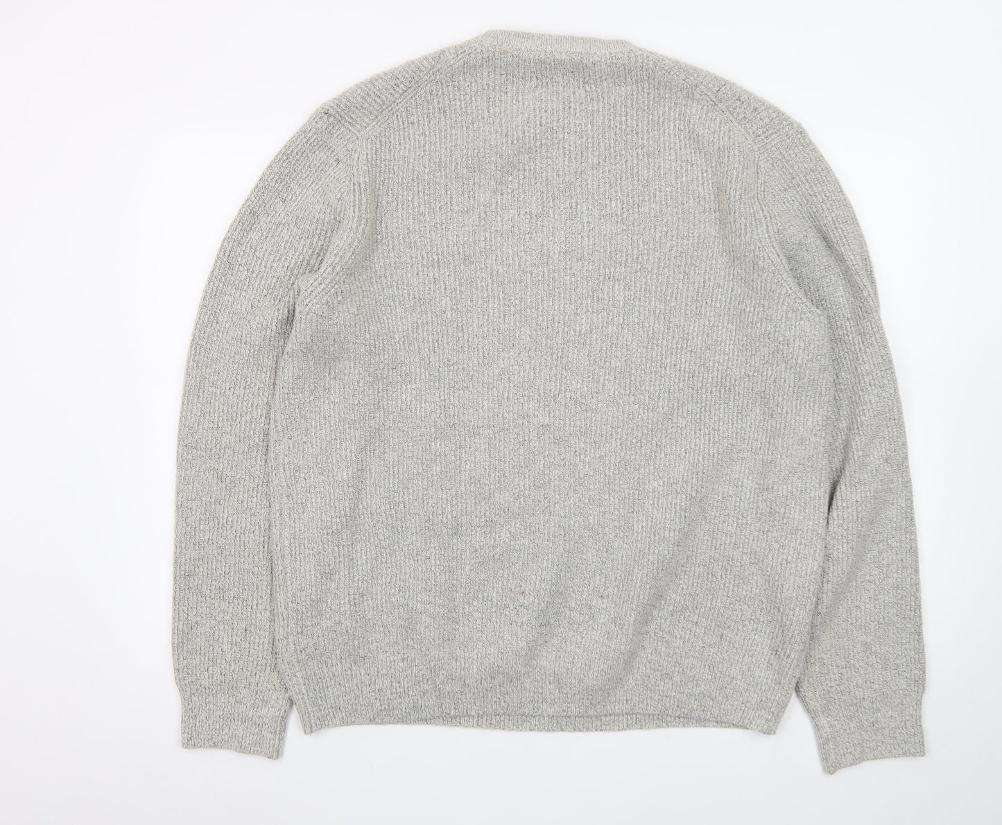 Marks and Spencer Mens Grey Chunky Knit Pullover Jumper XL Regular