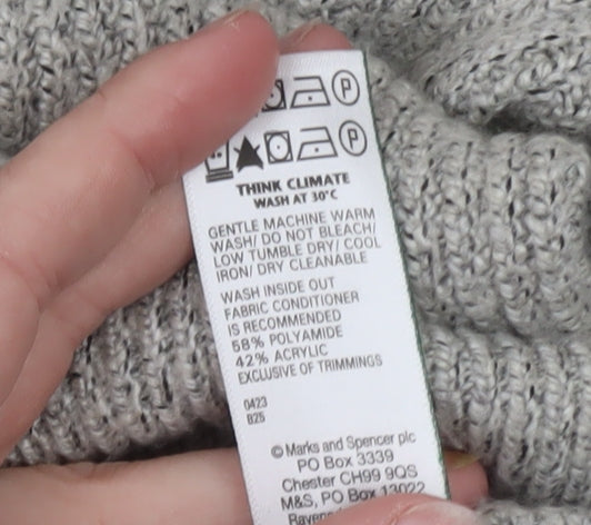 Marks and Spencer Mens Grey Chunky Knit Pullover Jumper XL Regular