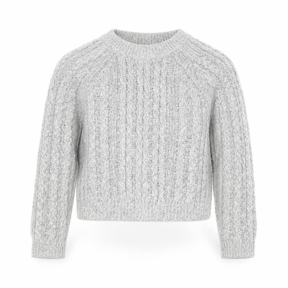 H&M Women Grey Cable-Knit Crew Neck Jumper Size 8