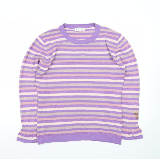 Kettlewell Women’s Purple Striped Crew Neck Jumper Size L