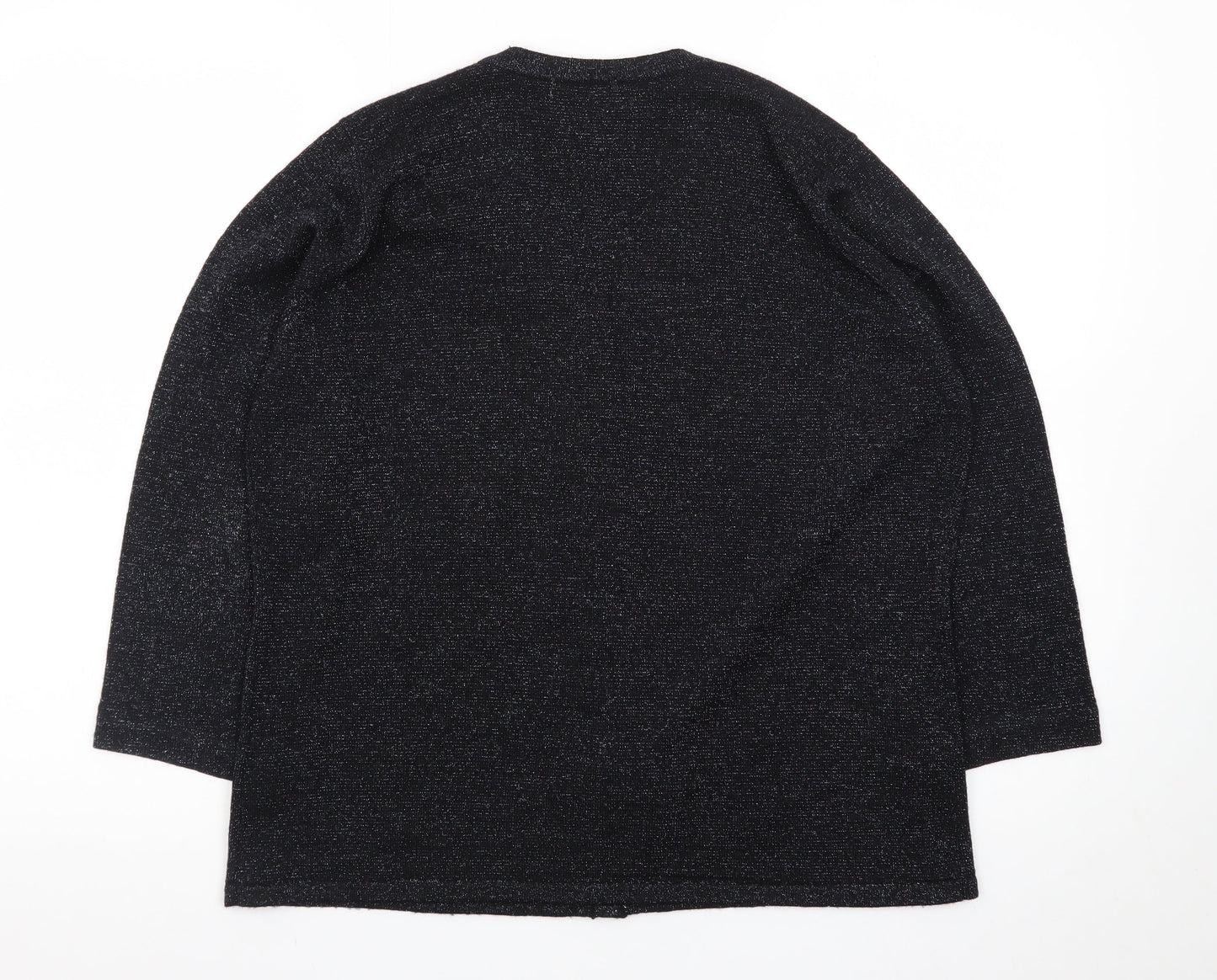 Bm Women's Black Beaded V-Neck Cardigan Size M