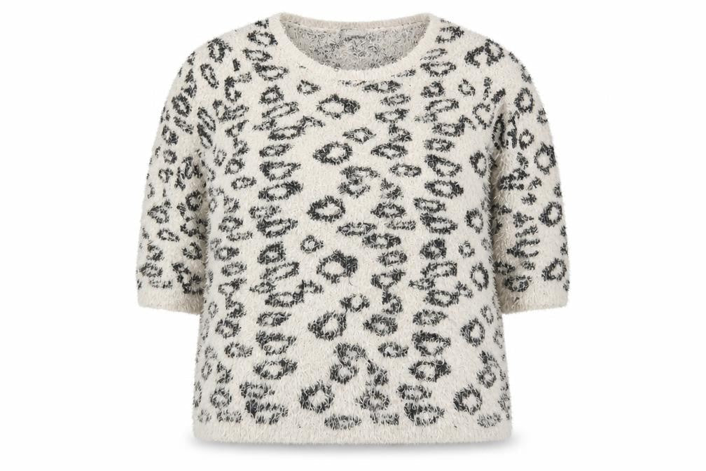F&F Women's Beige Leopard Print Chunky Knit Pullover Jumper Size 20