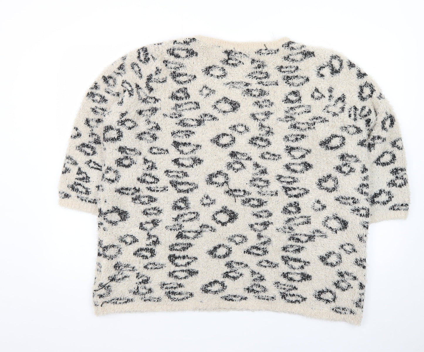 F&F Women's Beige Leopard Print Chunky Knit Pullover Jumper Size 20
