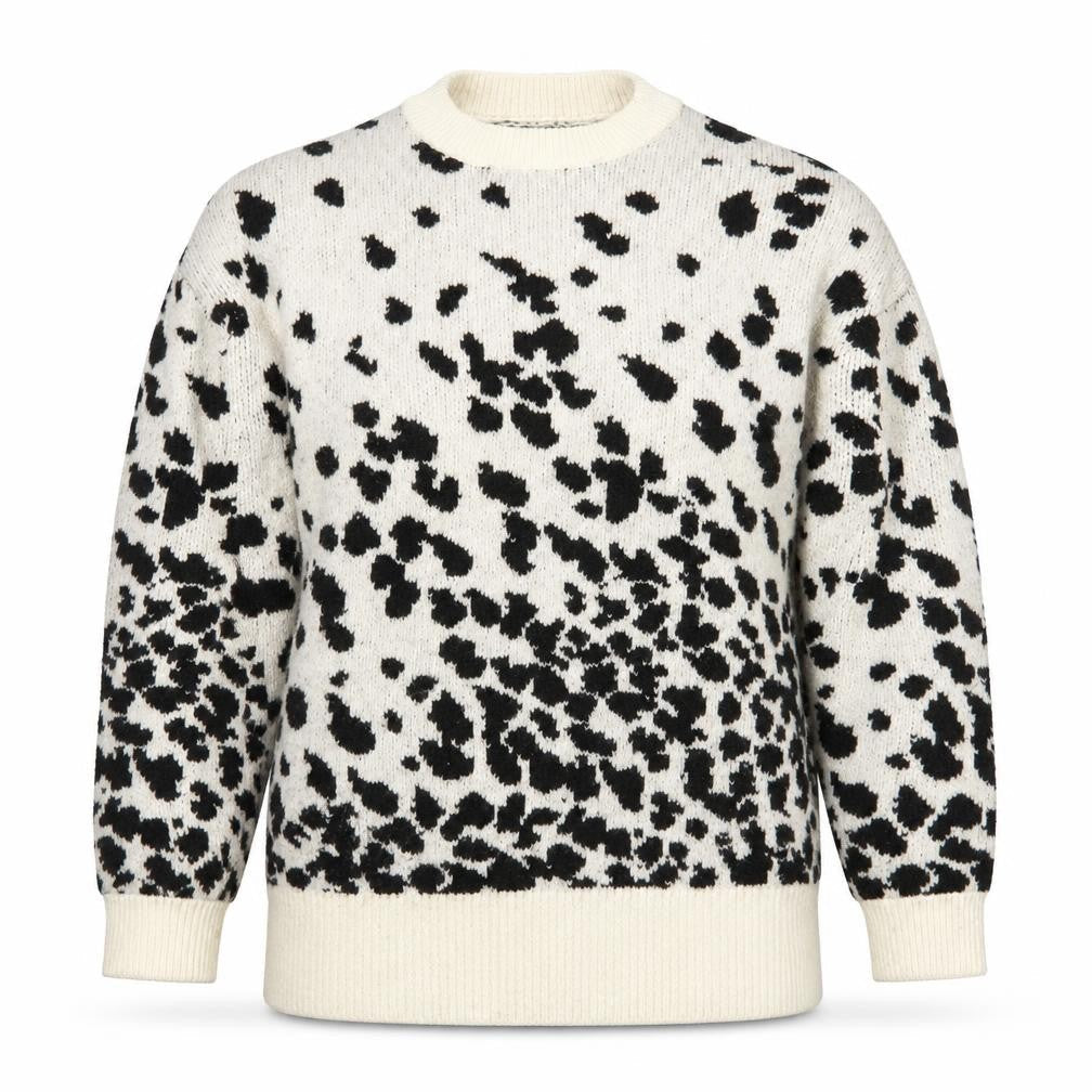 Nicole Miller Women’s Black & White Animal Print Knit Jumper Size S