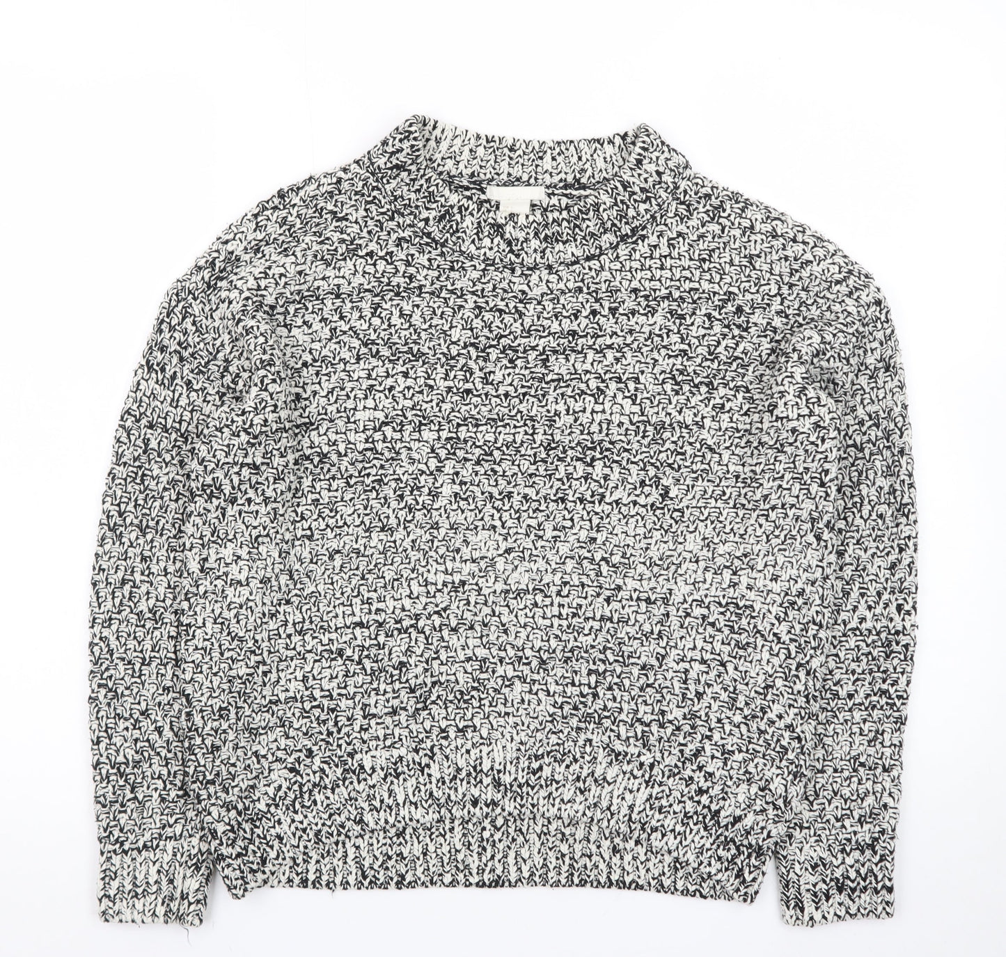 H&M Men’s Grey Chunky-Knit Cotton Pullover Jumper Size S