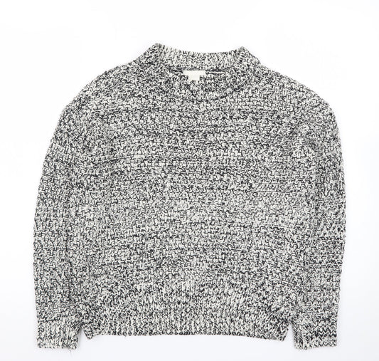 H&M Men’s Grey Chunky-Knit Cotton Pullover Jumper Size S
