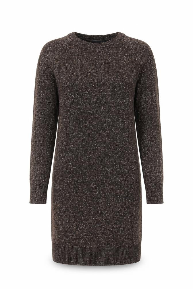 Whistles Womens Brown Metallic Knit Bodycon Dress Size 10