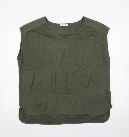 Marks and Spencer Women Green Size 18 Sleeveless V-Neck Tunic Blouse