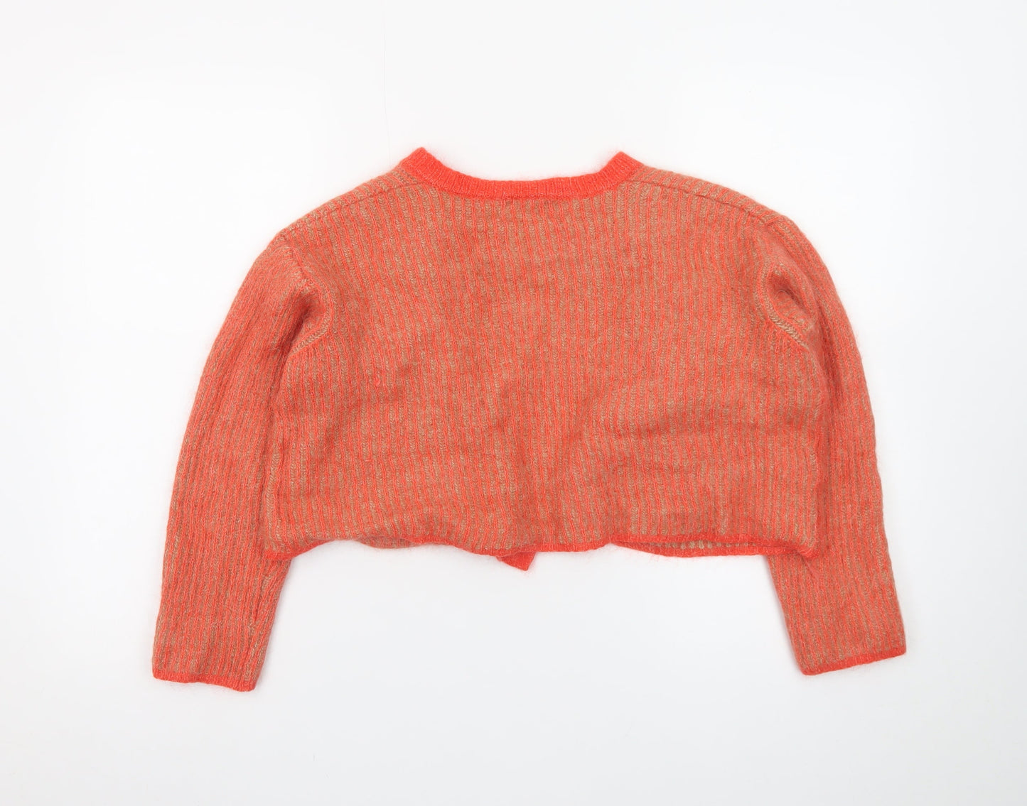 Hush Women's Orange Chunky Knit Alpaca Wool Cardigan M