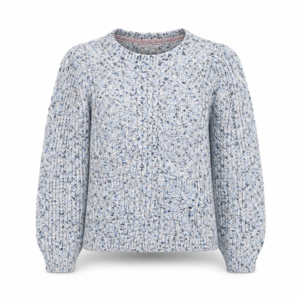 Mantaray Women Blue Cable-Knit Jumper Size 10 Cosy Winter Style