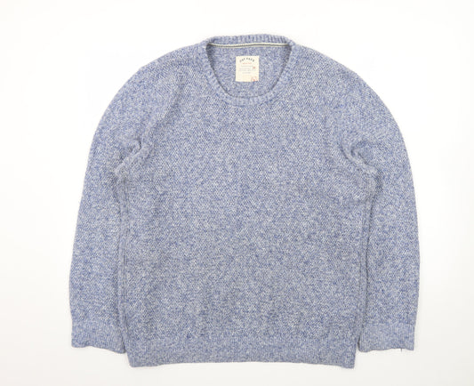 Fat Face Men's Blue Wool Blend Crew Neck Pullover Jumper Size L
