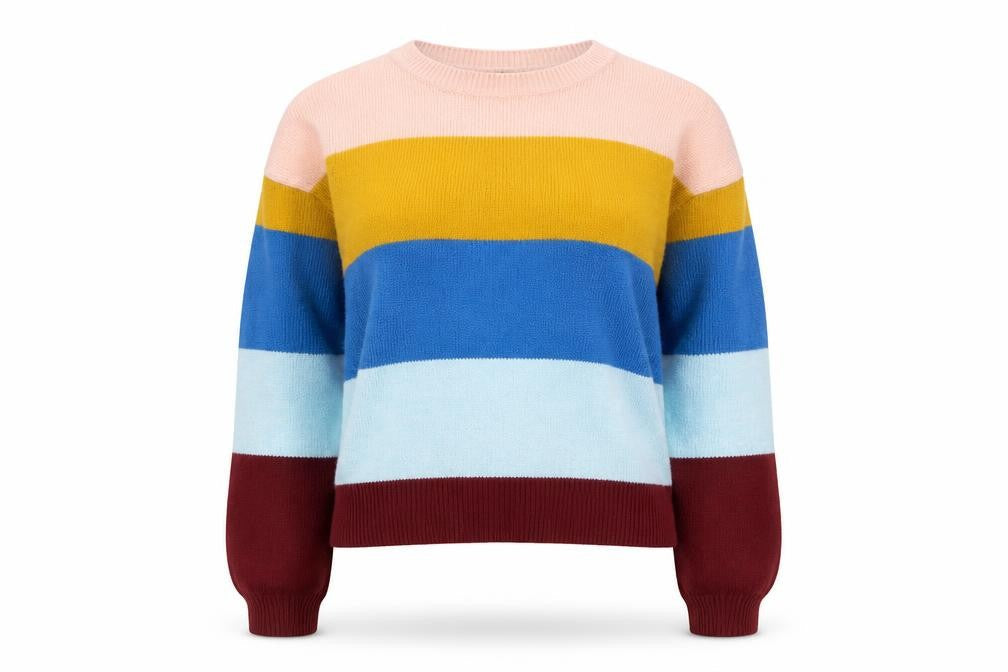 H&M Divided Women's Multicoloured Striped Knit Jumper Size S