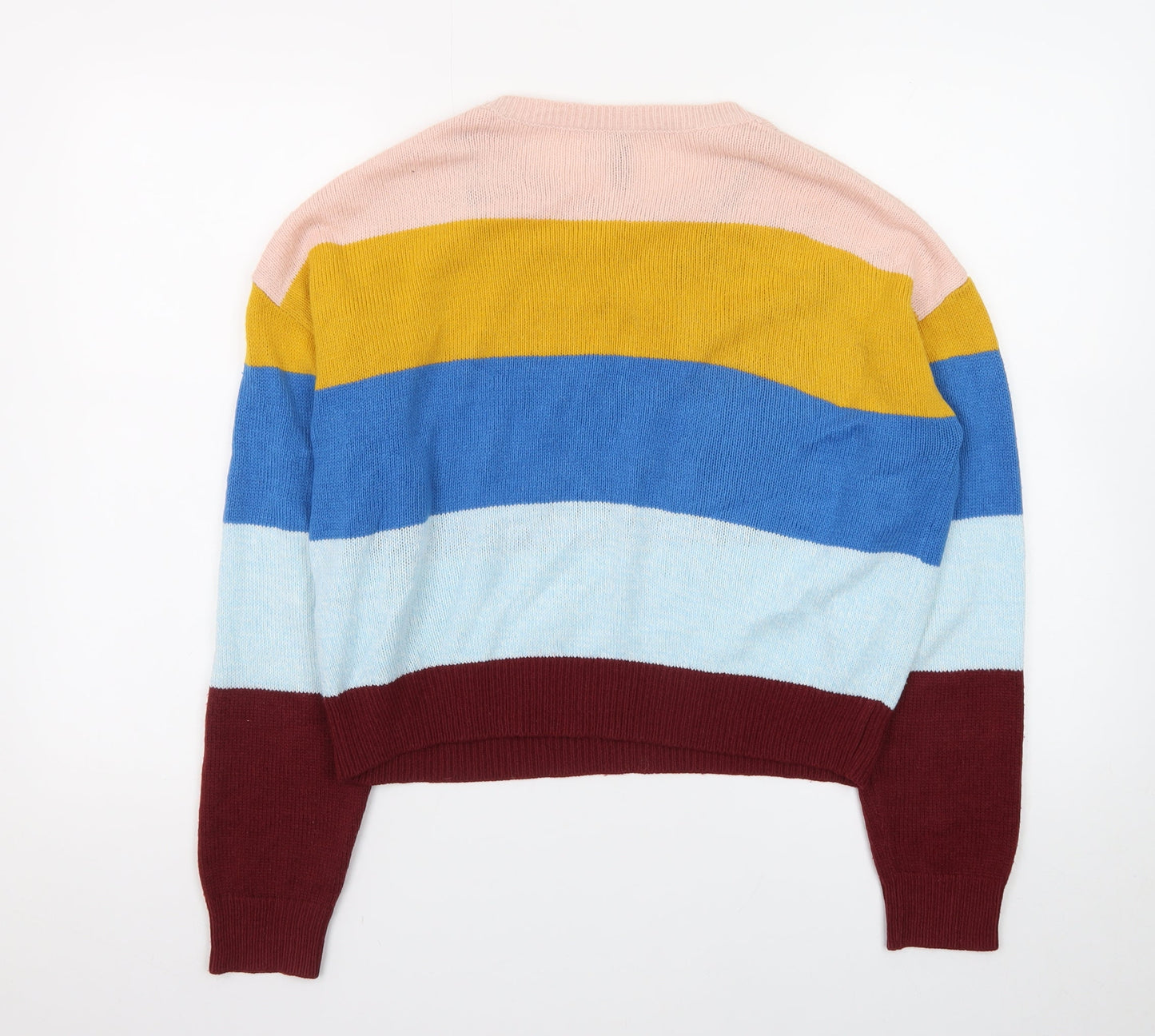 H&M Divided Women's Multicoloured Striped Knit Jumper Size S
