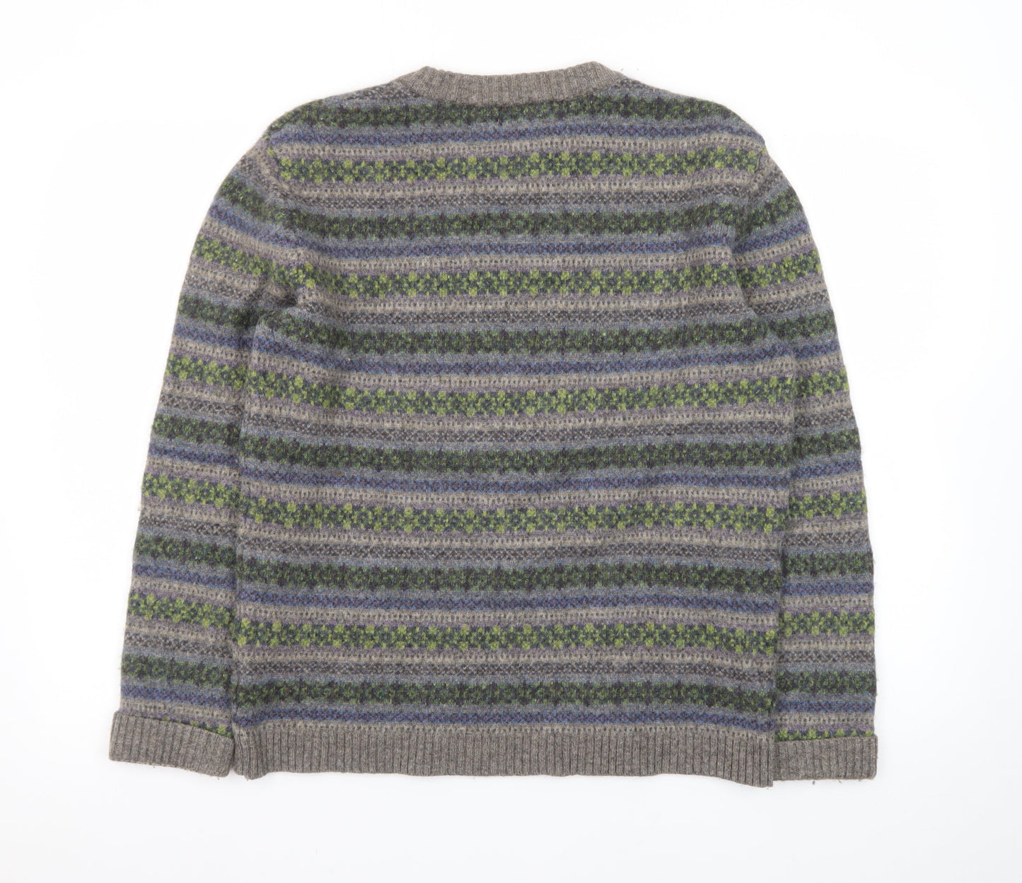 Seasalt Cornwall Men's Grey Fair Isle Wool Jumper M