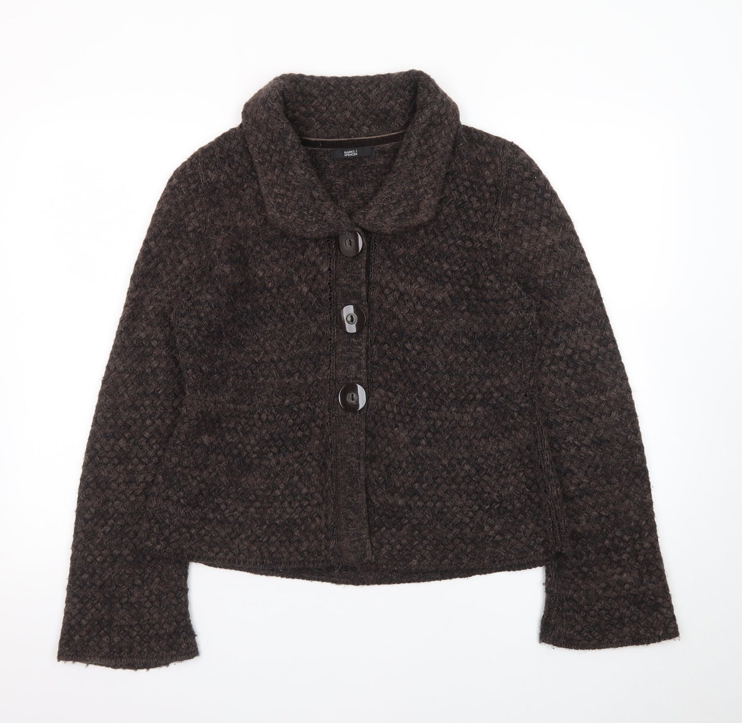 Marks and Spencer Women's Brown Collared Cardigan UK 14