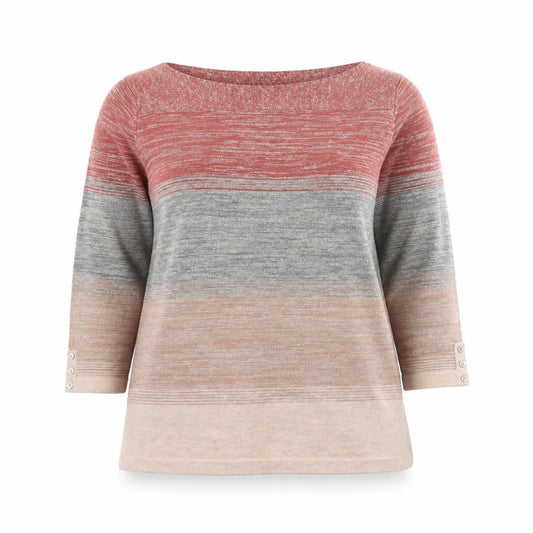 Next Women’s Multicoloured Stripe Knit Jumper UK 16 Boat Neck