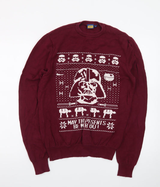 Tu Men Burgundy Star Wars Darth Vader Christmas Jumper M Cotton
