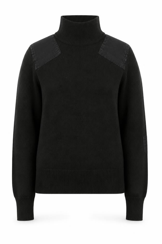 Zara Women Black Roll Neck Cotton Pullover Jumper Size 12