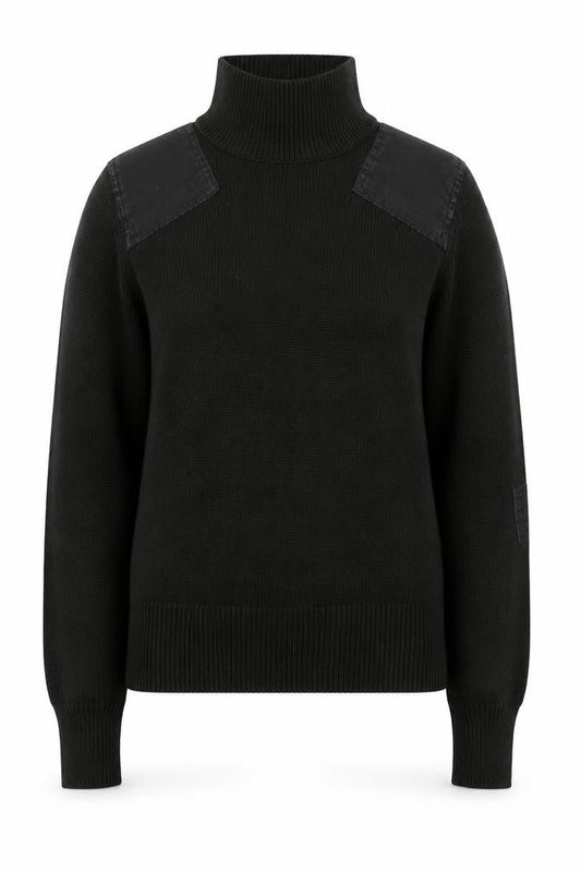 Zara Women Black Roll Neck Cotton Pullover Jumper Size 12