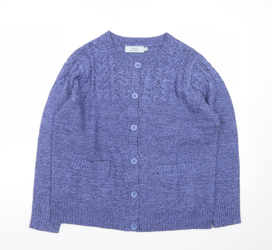 Honor Millburn Women's Purple Acrylic Cardigan Size M 14-16