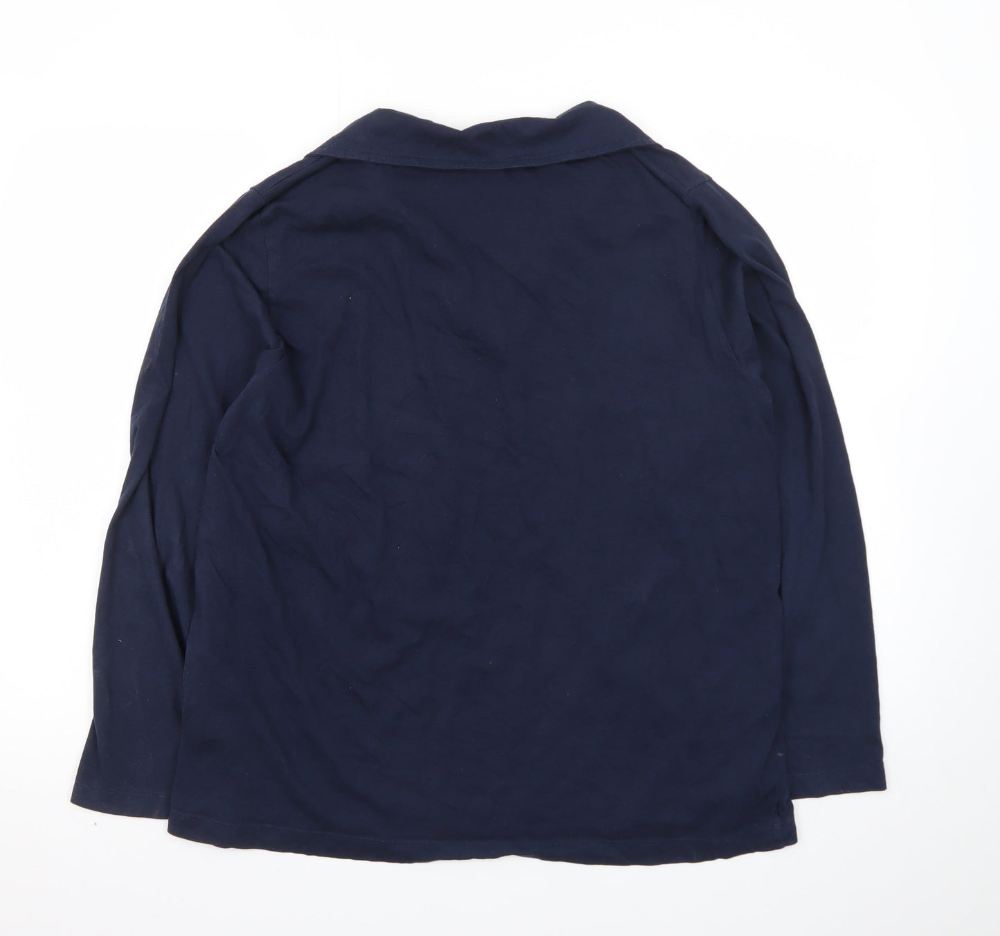 ASOS Women’s Blue Cotton Henley Collared Long Sleeve Jumper Size S