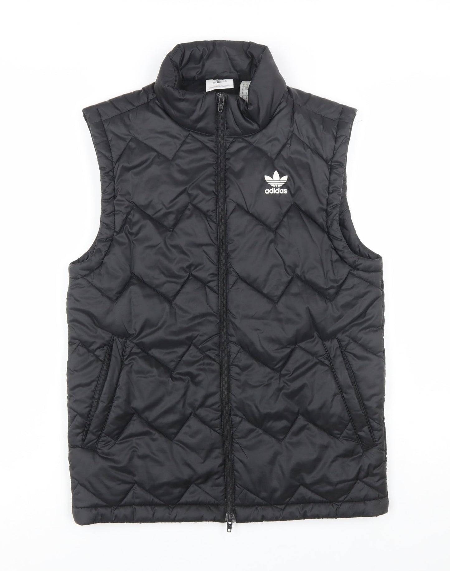 adidas Men's Black Quilted Waistcoat M Regular Fit Full Zip