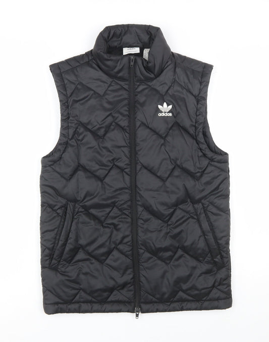 adidas Men's Black Quilted Waistcoat M Regular Fit Full Zip