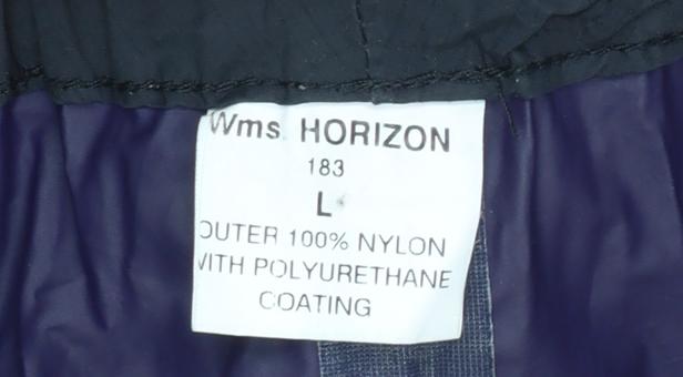 Horizon Womens Black Waterproof Rain Trousers L Elastic Waist