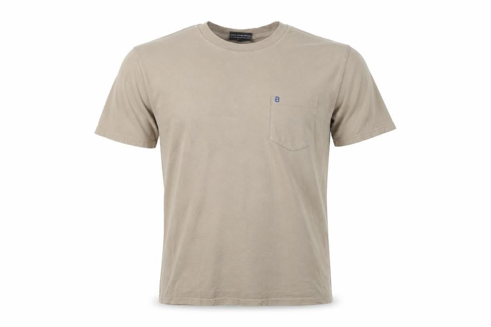 BASLÄGER Men's Beige Cotton Crew Neck Short Sleeve T-Shirt L