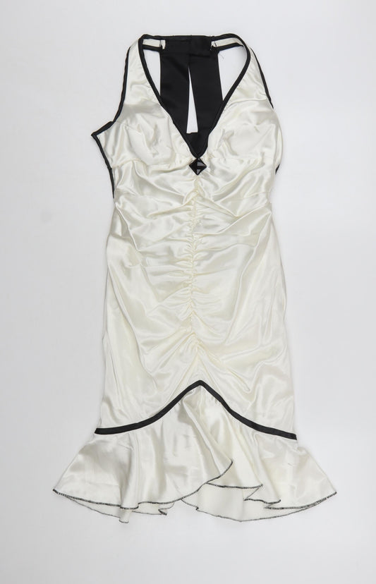 Morgan & Co. Women’s Ivory Satin Mermaid Dress Size S Party Cocktail