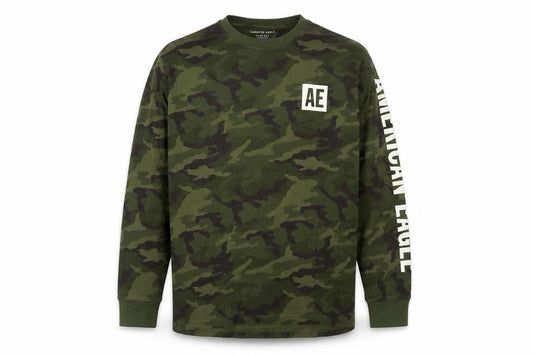 American Eagle Men’s Green Camouflage 2XL Pullover Sweatshirt