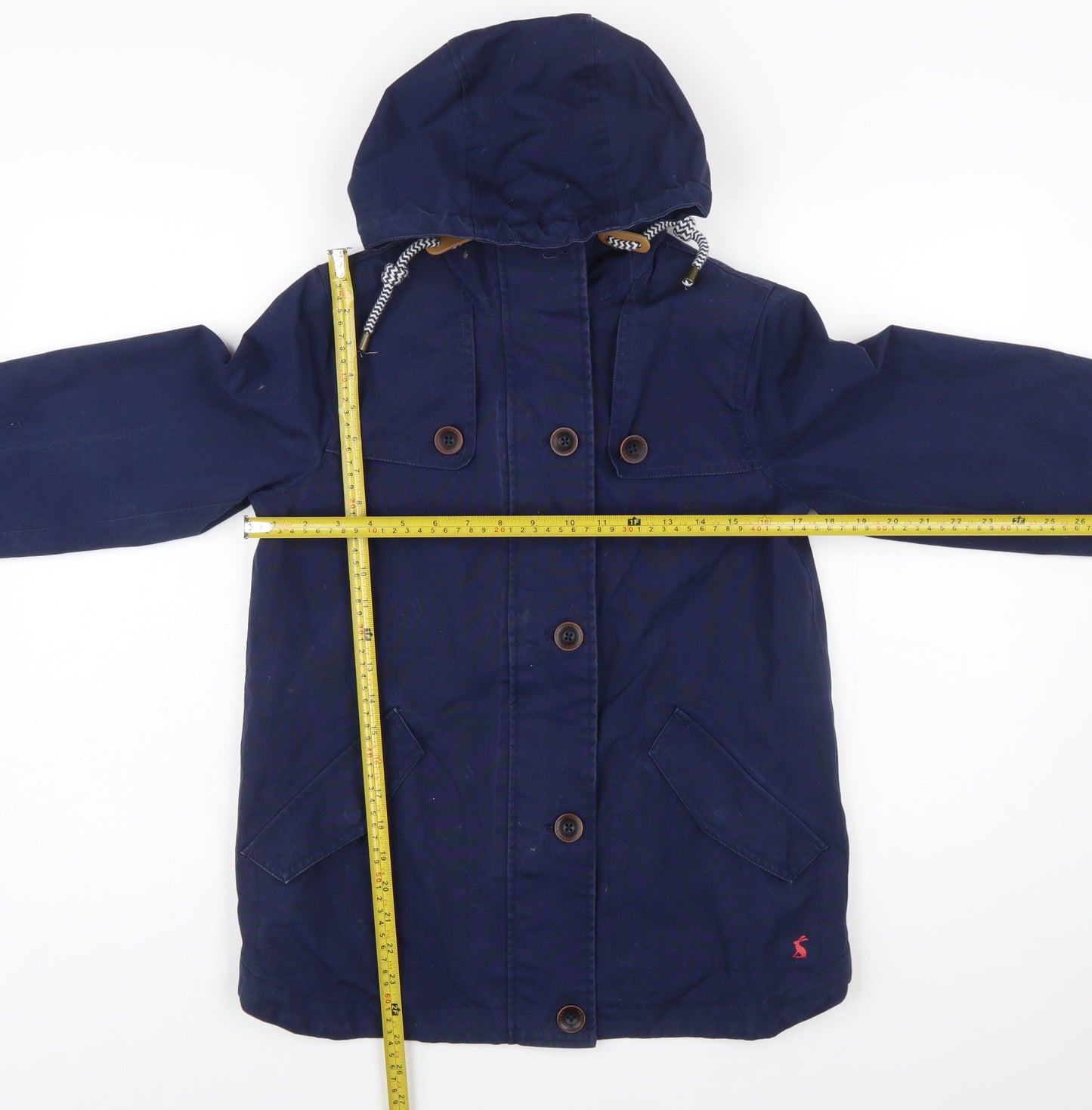 Joules Womens Blue Waterproof Cotton Parka Jacket Size 8
