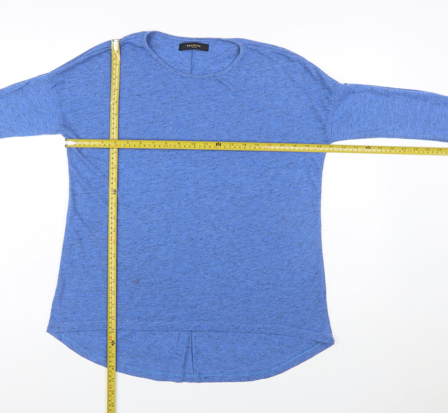 Reserved Womens Blue XS Long Sleeve Crew Neck Jersey Top