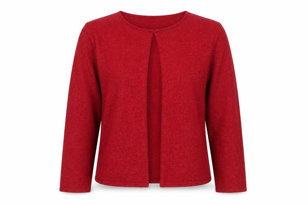 Talbots Women Red Silk Angora Blend Cardigan Size 10